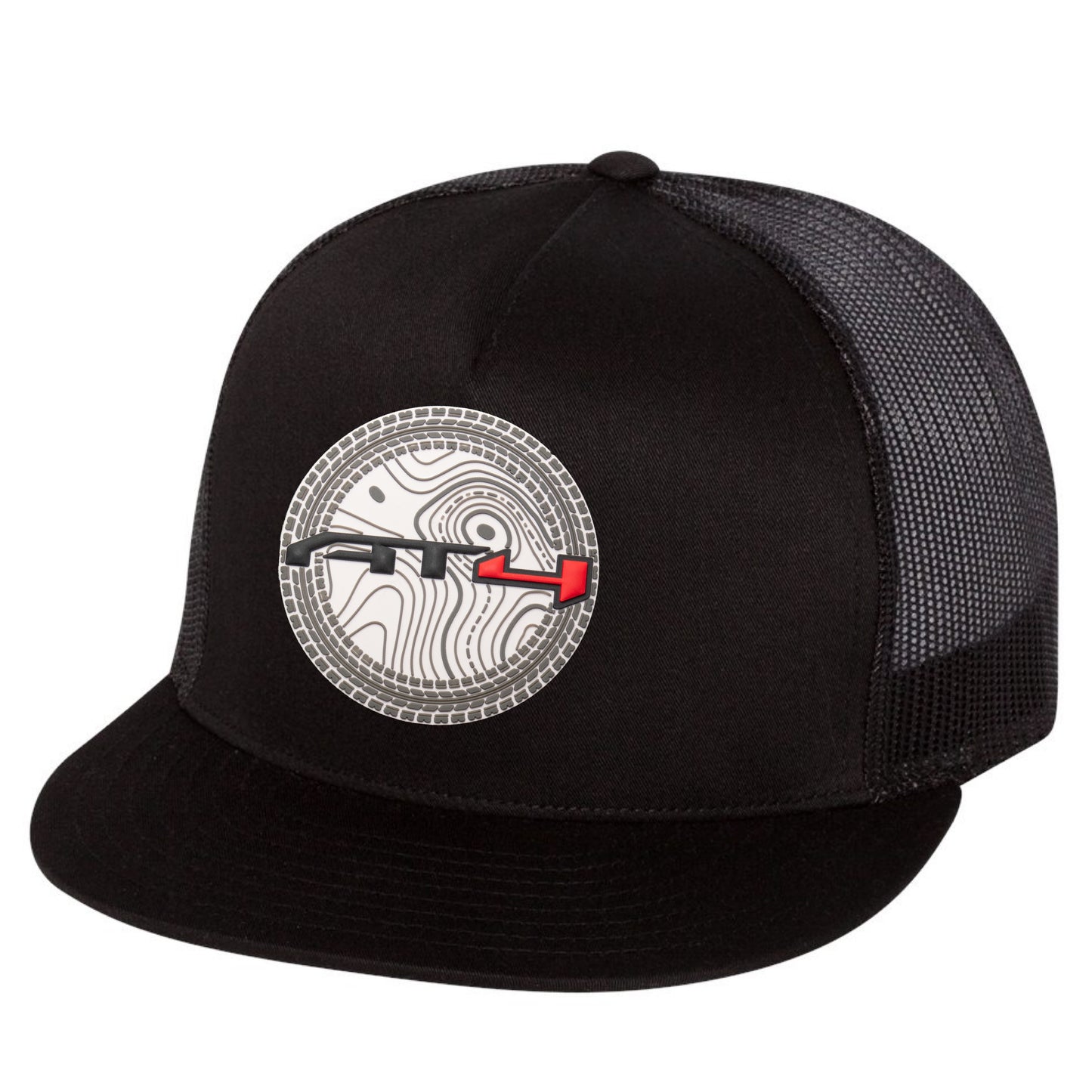 AT4 3D YP Snapback Flat Bill Trucker Hat- Black - Ten Gallon Hat Co.