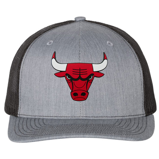 Chicago Bulls 3D Snapback Trucker Hat- Heather Grey/ Black - Ten Gallon Hat Co.