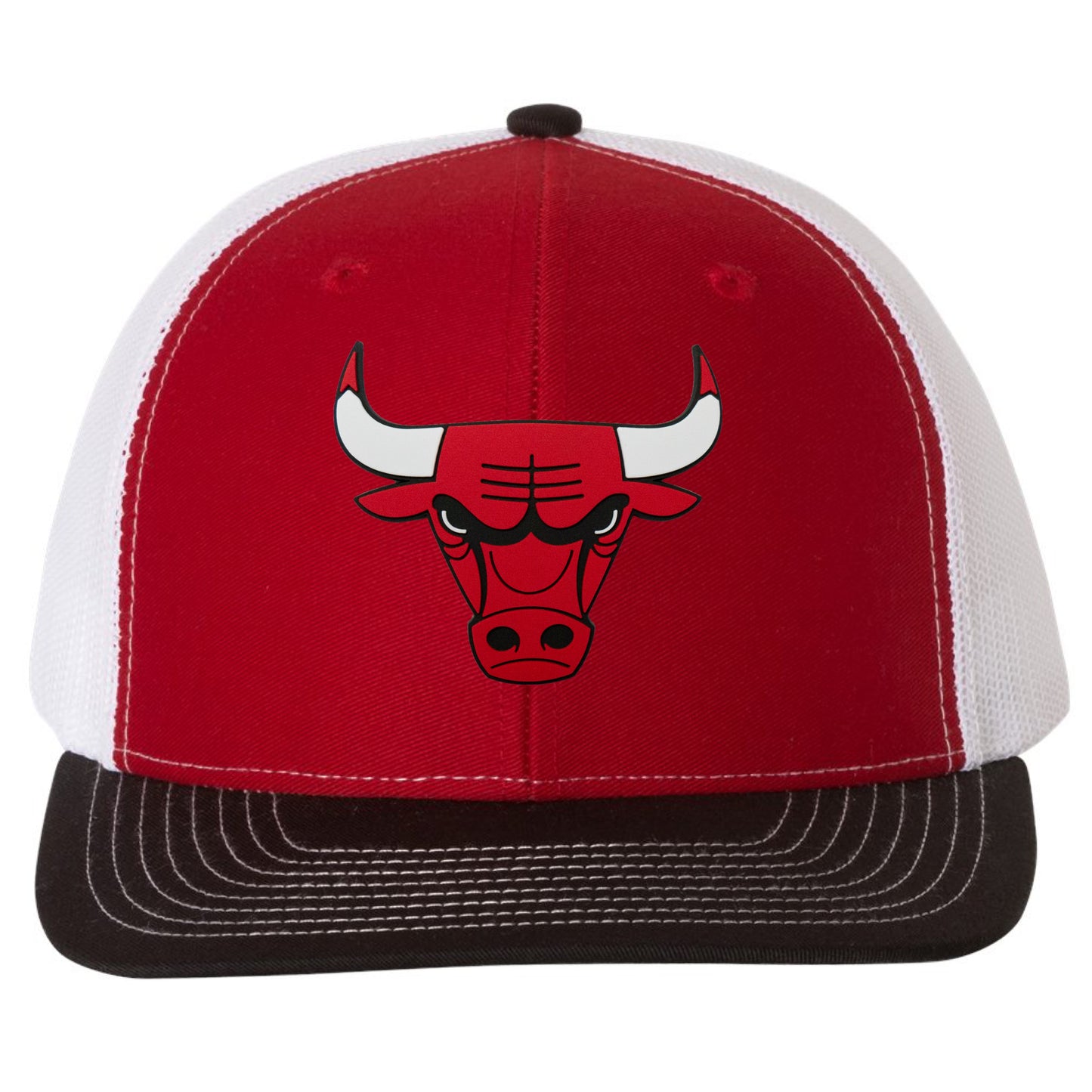 Chicago Bulls 3D PVC Patch Hat- Red/ White/ Black - Ten Gallon Hat Co.